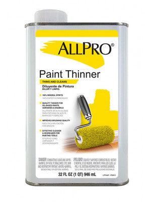 Allpro Paint Thinner 100% Pure Mineral Spirits Quart